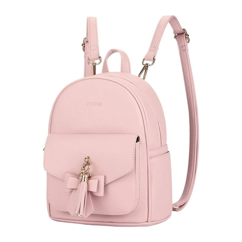 ECOSUSI Mini mochila con lazo Rosado-0