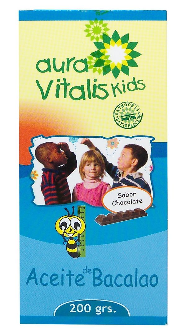 2 X AURA VITALIS KIDS JBE. ACEITE HIGADO BACALAO - CHOCOLATE 200 GR-1