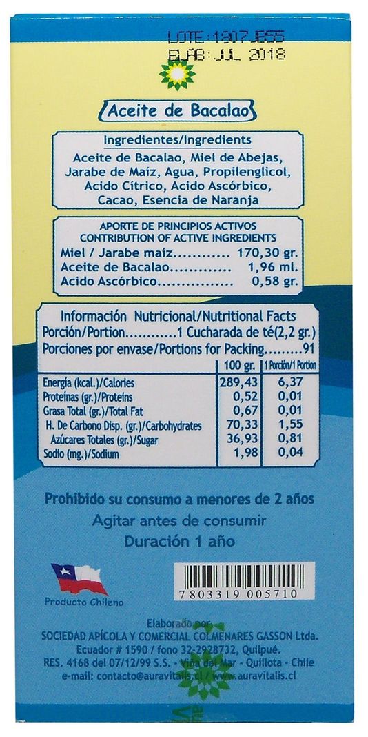 2 X AURA VITALIS KIDS JBE. ACEITE HIGADO BACALAO - CHOCOLATE 200 GR-2