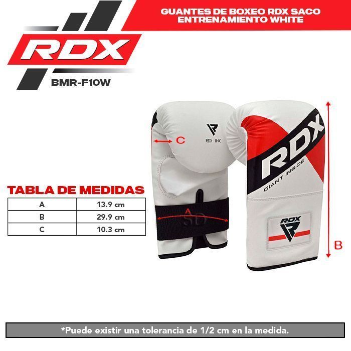 Guantes De Boxeo Rdx Saco Entrenamiento White -5