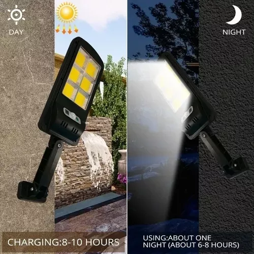 Luminaria Led Solar Chip 48 Cob + Control Y Luz Fija 50w-2