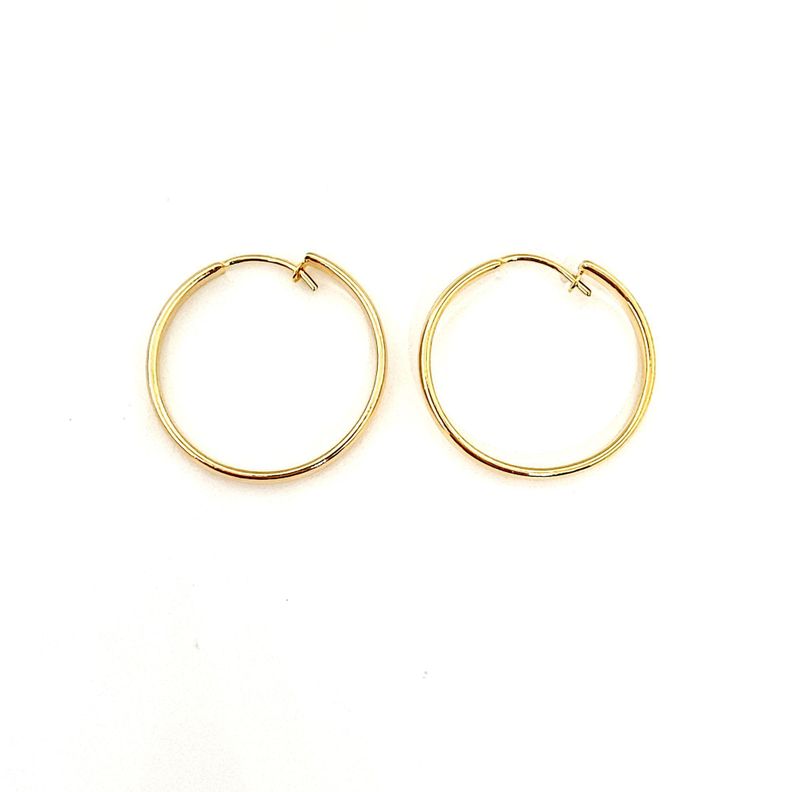 Aros Argollas 25mm Enchapado Oro 18K-0