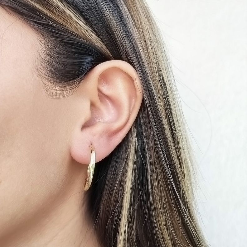 Aros Argollas 25mm Enchapado Oro 18K-2