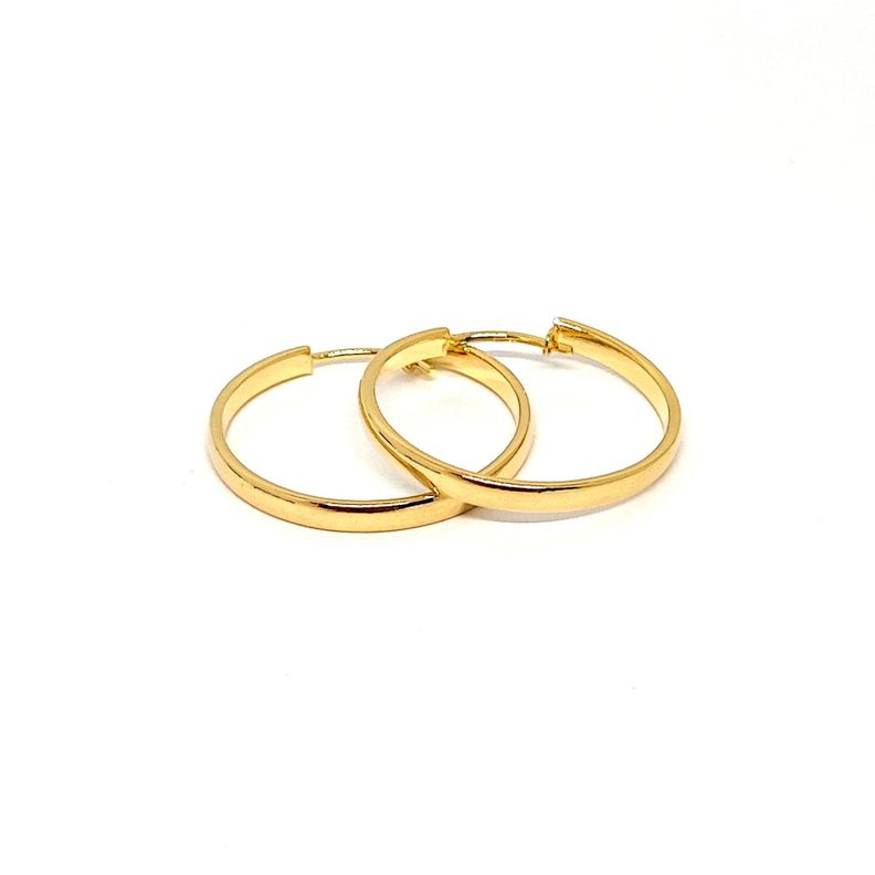 Aros Argollas 25mm Enchapado Oro 18K-1