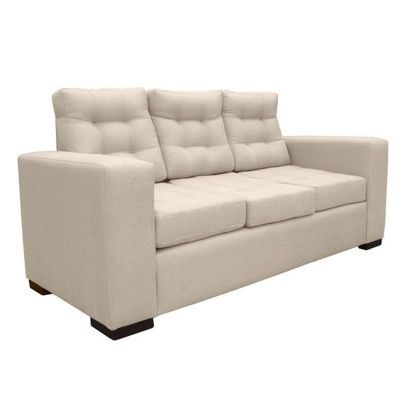 Sofá Antu Chenille Tipo Lino Beige 3 Cuerpos-1