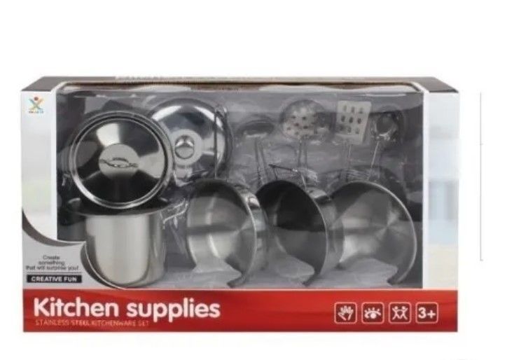Set De Ollas Y Utensilios Metálicos Para Niñas-0