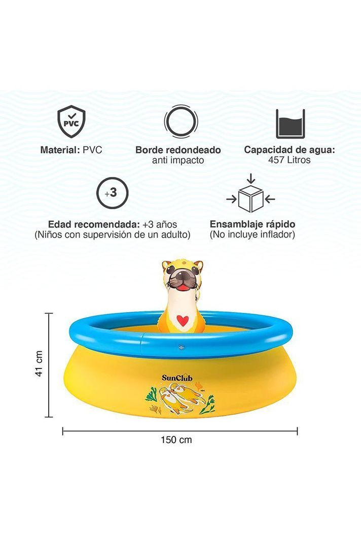 Piscina Inflable Nutria 457 L 41x150 cm Amarillo-2