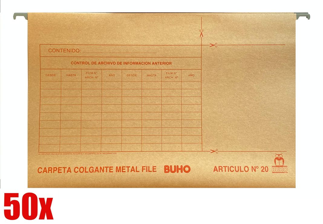 Carpeta Colgante Barra Metalica Para Archivador - 50uni-0