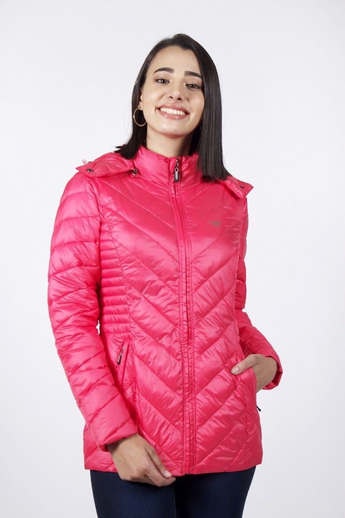 Parka cadera estampada coral