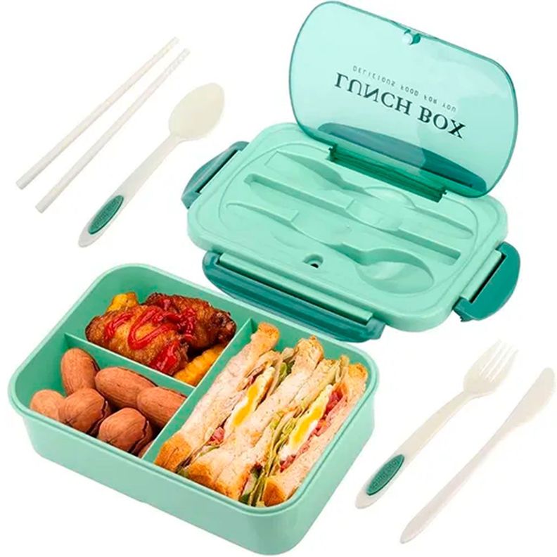 Taper Hermetico Para Comidas Contenedor + Cubiertos-0