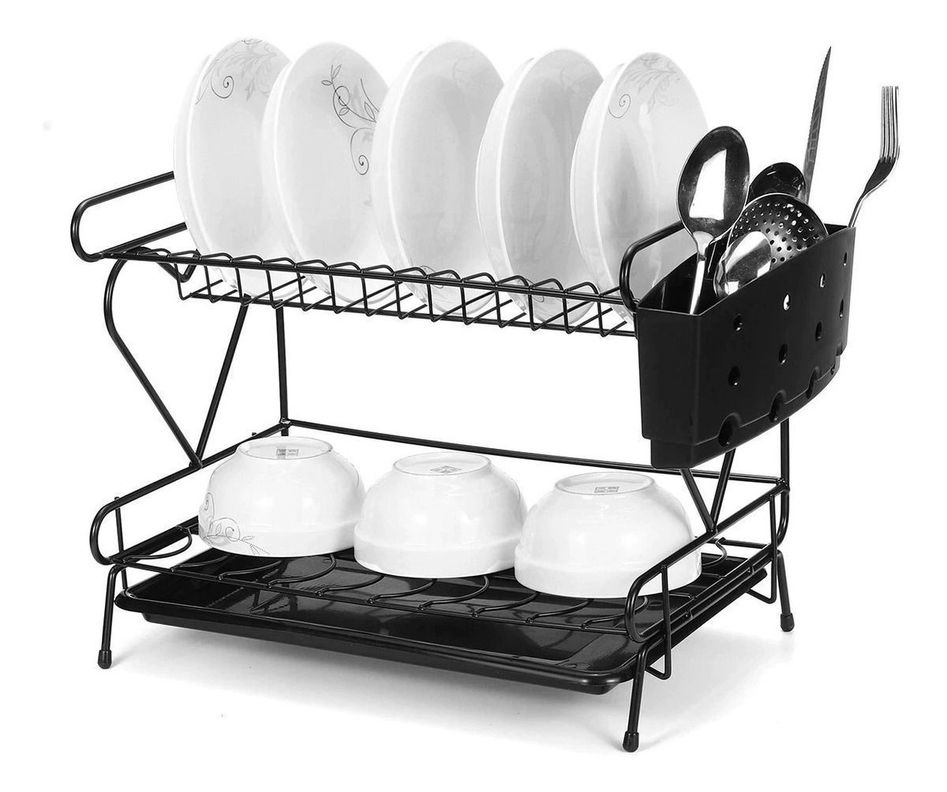 ESCURRIDOR SECA PLATO METAL NEGRO CORAZON -0