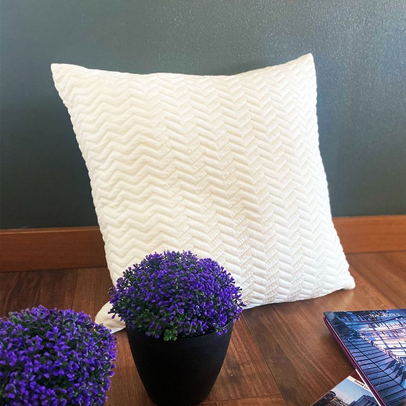 Cojín Algodón Zig Zag Blanco 40x40-3