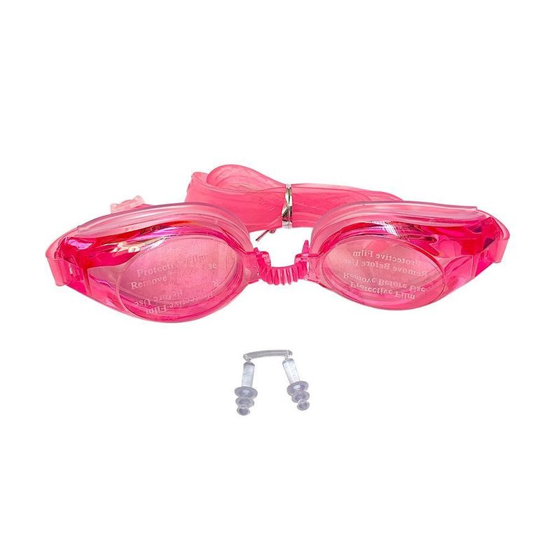 Lentes Natacion Gafas Piscina Unisex Colores Tapones Oidos Rosado-0