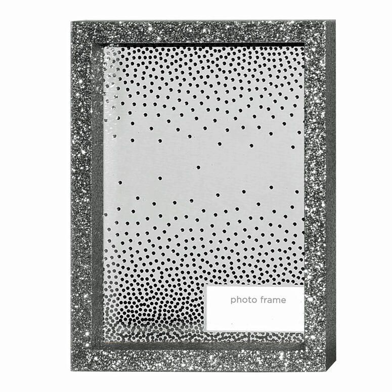 Marco madera con brillos Plateado 13x18 cm Plata