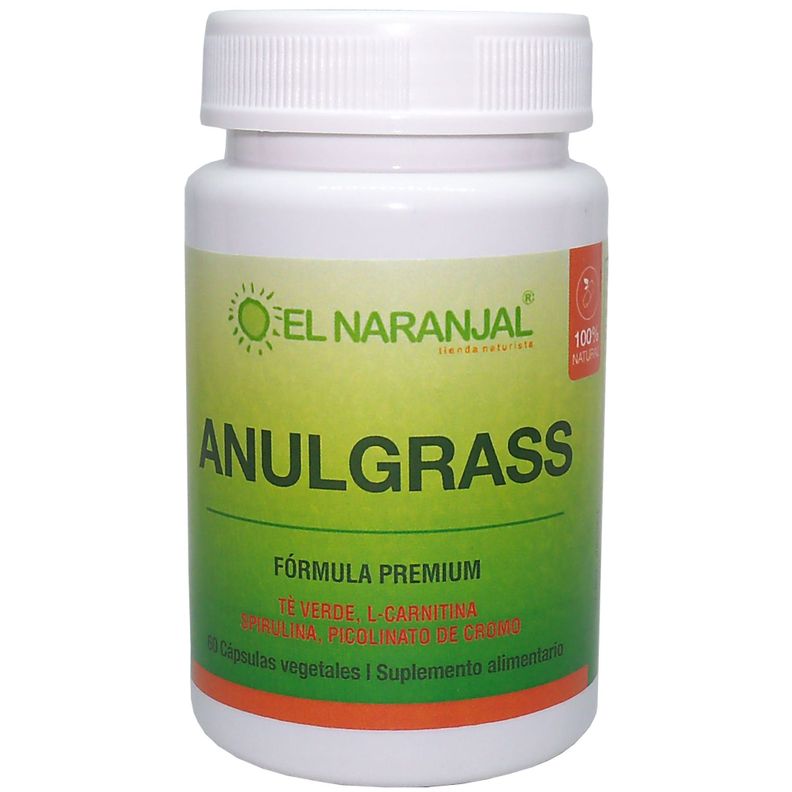 ANULGRASS TE VERDE L-CARNITINA SPIRULINA PICOLINATO DE CROMO 60 CAPSULAS VEGETALES - 600 MG - 3 PACK-1