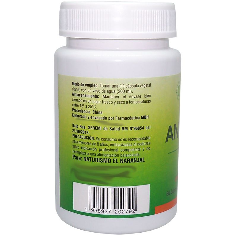 ANULGRASS TE VERDE L-CARNITINA SPIRULINA PICOLINATO DE CROMO 60 CAPSULAS VEGETALES - 600 MG - 3 PACK-2