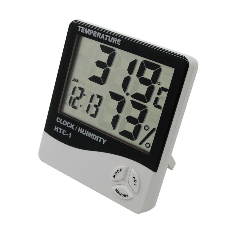 Medidor Para Temperatura y Humedad HTC-1 Incluye Reloj Alarma-1