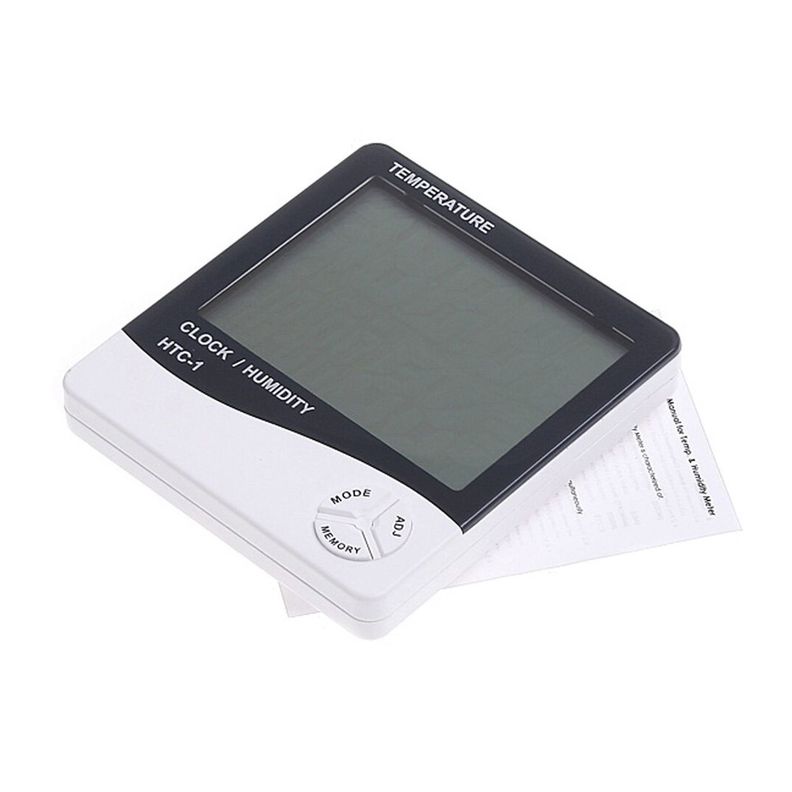 Medidor Para Temperatura y Humedad HTC-1 Incluye Reloj Alarma-4