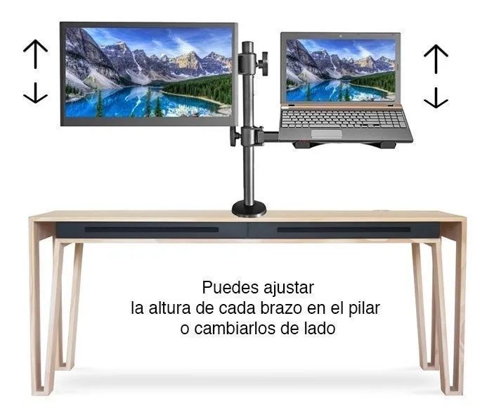 Soporte Monitor Y Notebook Brazo Articulado Escritorio-1