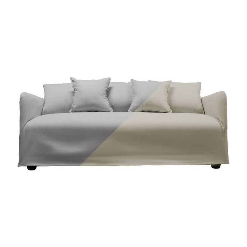 Sofá Dua 2 Fundas Intercambiables Gris Y Beige-0