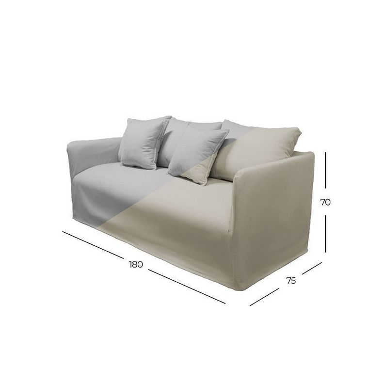 Sofá Dua 2 Fundas Intercambiables Gris Y Beige-5