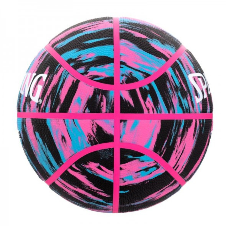 Balón Basketball Marble Series Tamaño 6 Negro Rosa-1