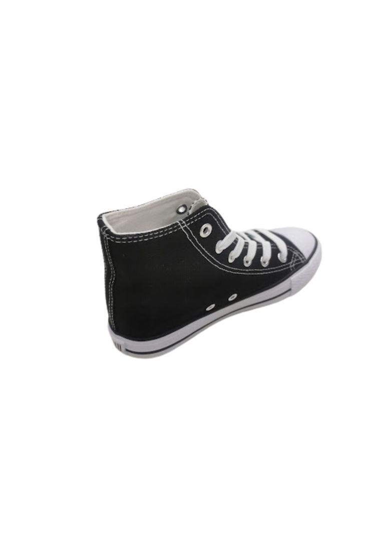 Zapatillas Lona Con Caña Negro-0