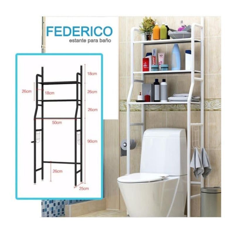 Estante Organizador De Baño 165x53x26cm Blanco-2