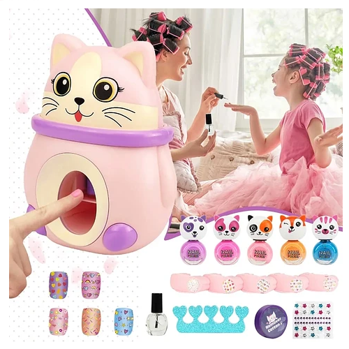 Kit De Esmalte De Uñas Con Secador Para Niñas -6
