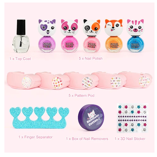 Kit De Esmalte De Uñas Con Secador Para Niñas -4