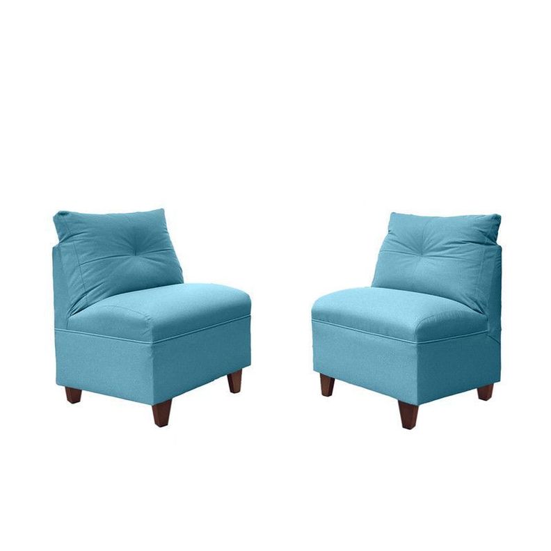 Par Butacas Mateo Chenille Turquesa Pata Madera 1C-0