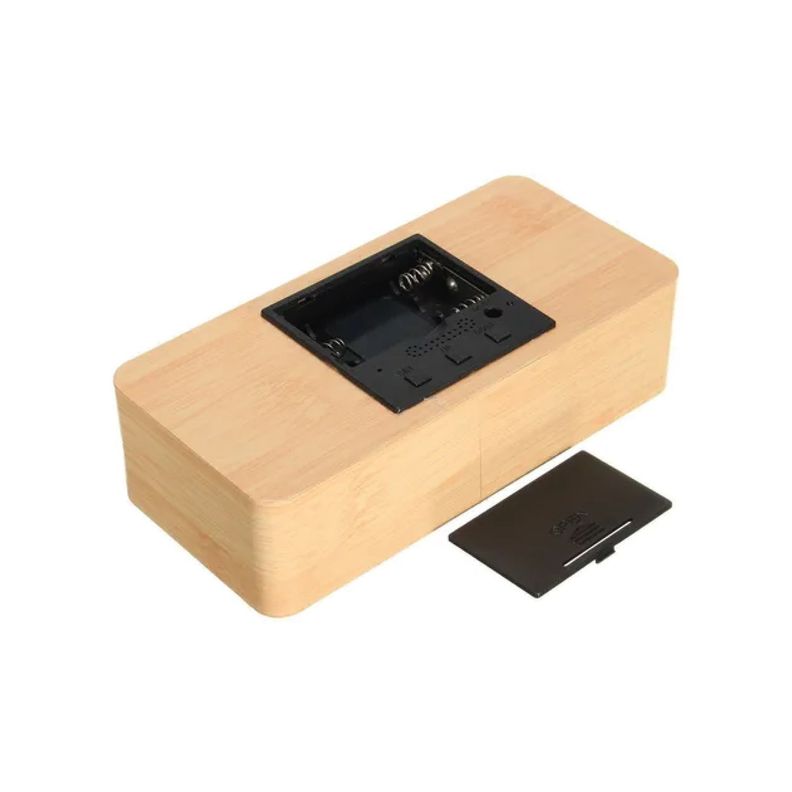 Reloj Despertador Digital Led de Madera Tecnolab-1