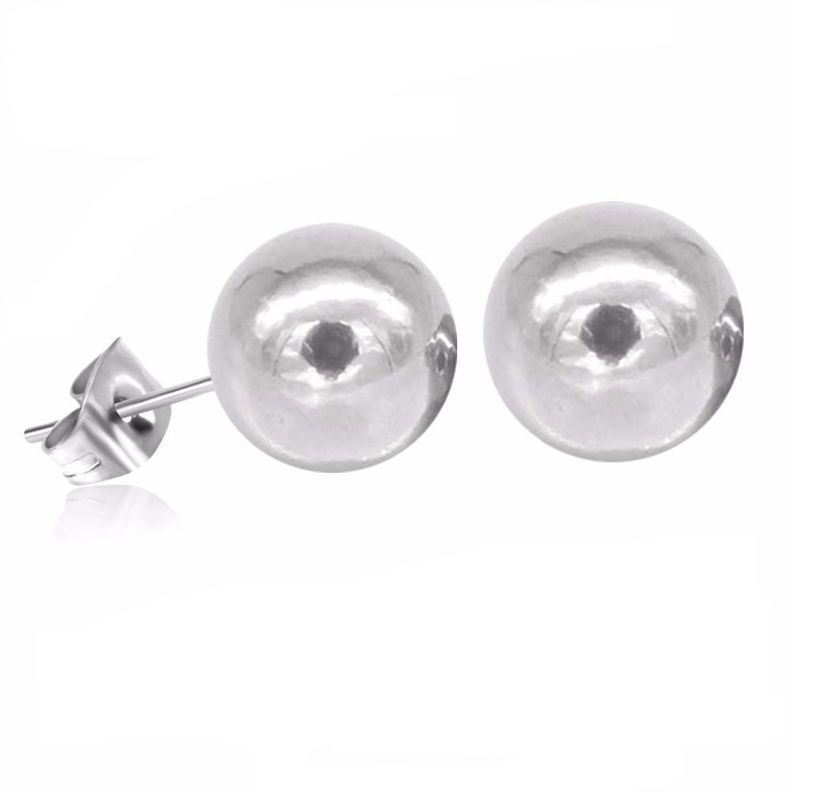 Pendientes Esferas plateadas de 4mm hipoalergénicos-0