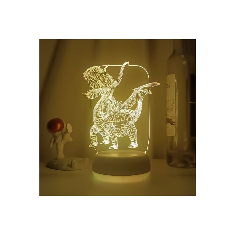 Lámpara Espantacuco Led 3d Para Niños Dinosaurio - PuntoStore-0