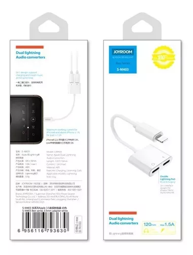 Adaptador Iphone 2 en 1 Carga Lighning y Audio -2