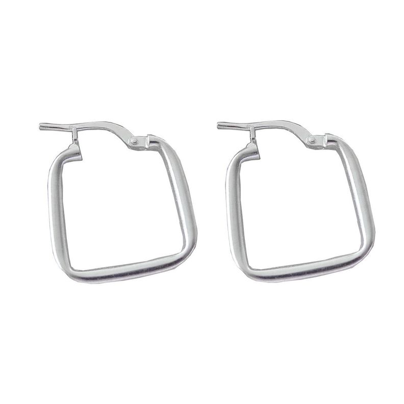 Aros De Plata 925 Argollas Cuadradas - Mabelita