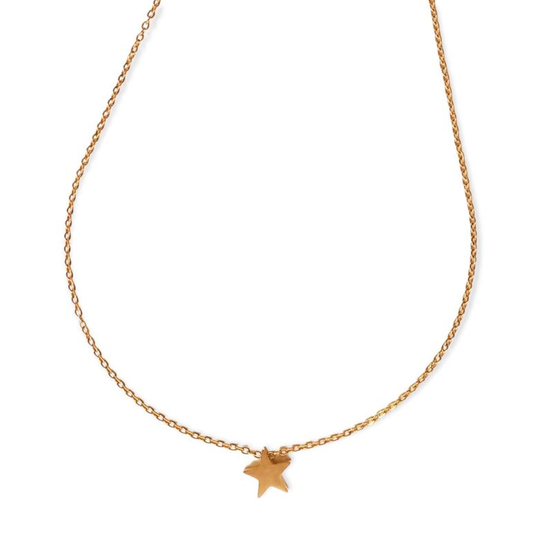 Cadena Colgante Estrella Minimalista Chapada En Oro 18k-5