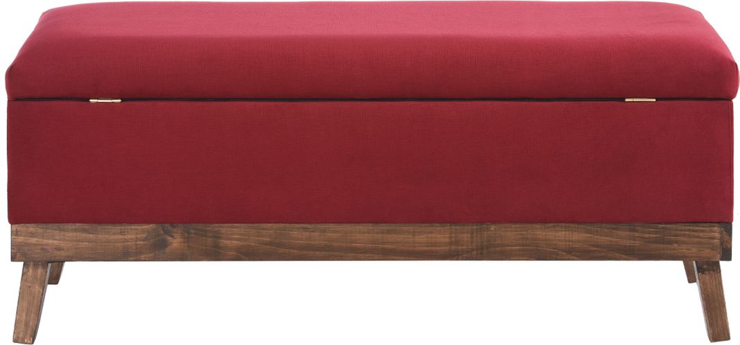 Banqueta con Baúl Incy Rojo Felpa 120x40x50 cm Máxima Design-7