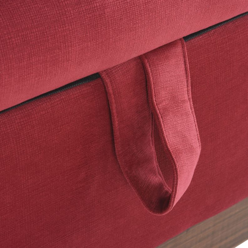 Banqueta con Baúl Incy Rojo Felpa 120x40x50 cm Máxima Design-4