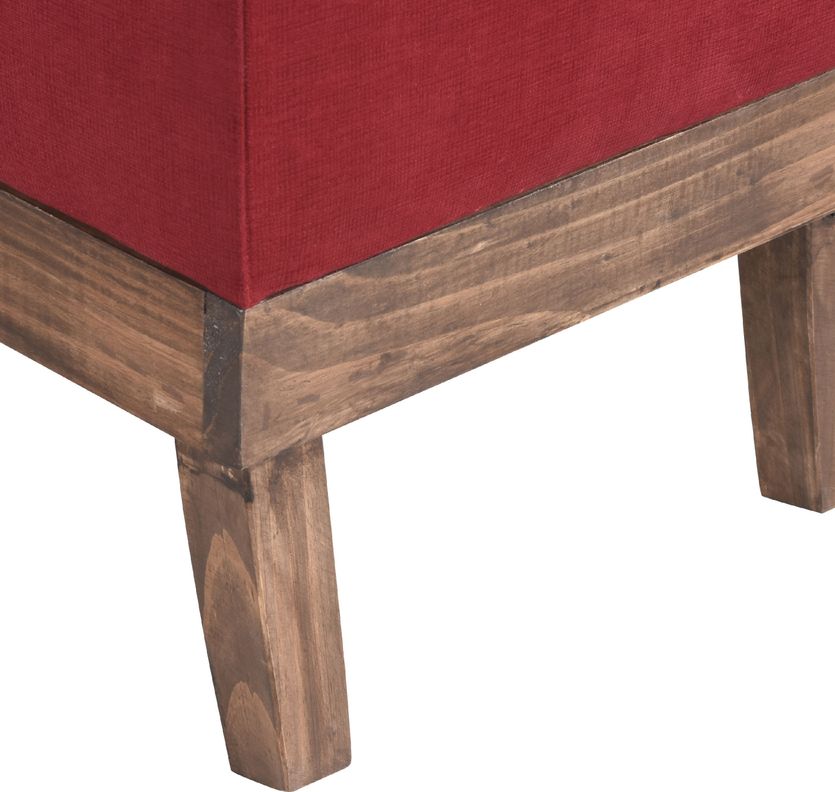 Banqueta con Baúl Incy Rojo Felpa 120x40x50 cm Máxima Design-5