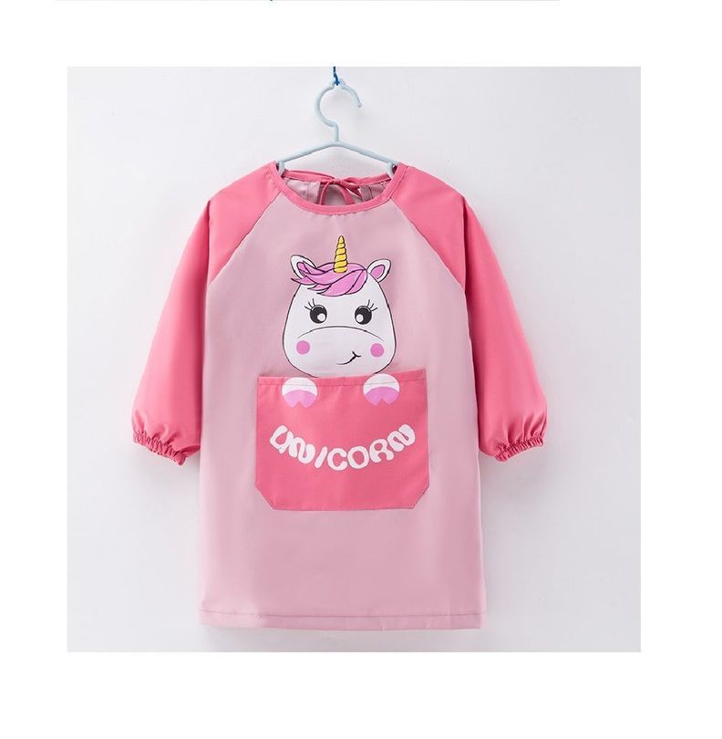 Delantal Manga Larga Con Bolsillo Unicornio Niños -0