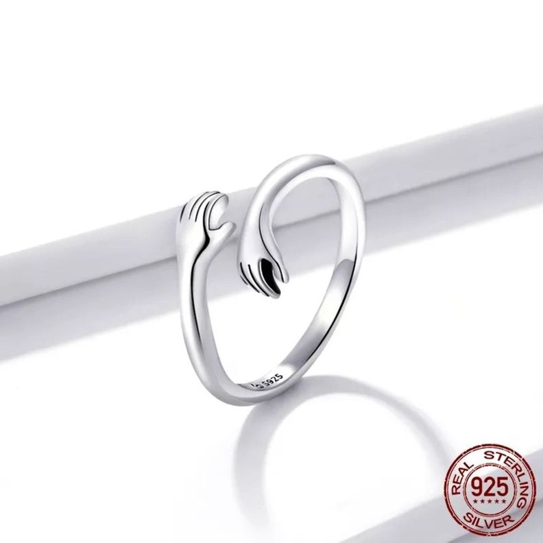 Anillo Abrazo Ajustable Plata 925 Moda-2