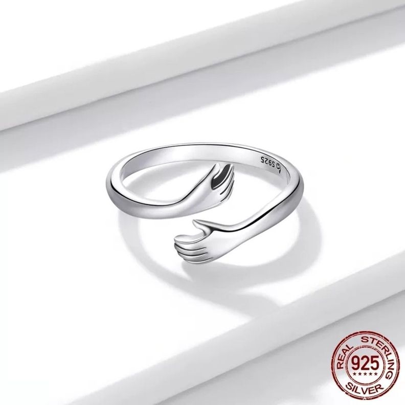 Anillo Abrazo Ajustable Plata 925 Moda-1