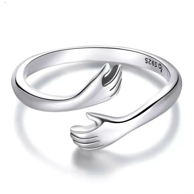 Anillo Abrazo Ajustable Plata 925 Moda-0