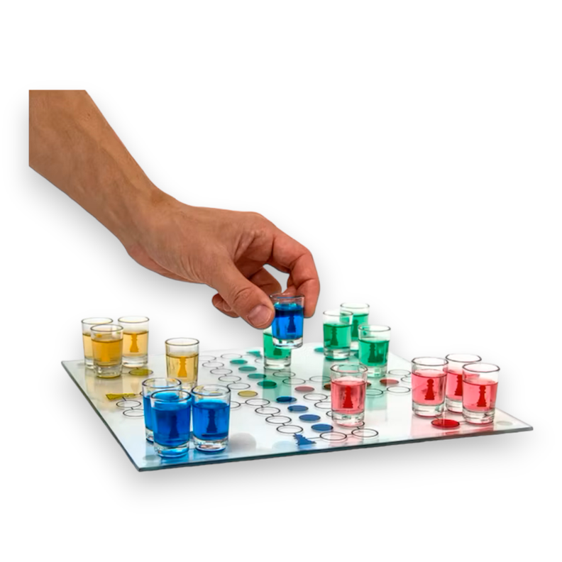 LUDO SHOT VIDRIO JUEGO DE MESA 16 MINI VASOS AR35 -0