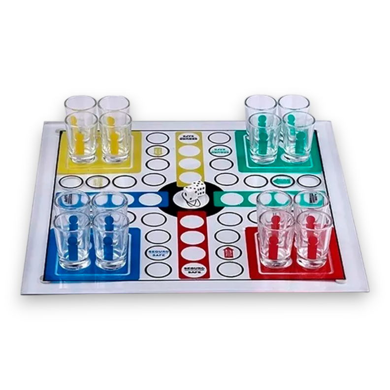 LUDO SHOT VIDRIO JUEGO DE MESA 16 MINI VASOS AR35 -2