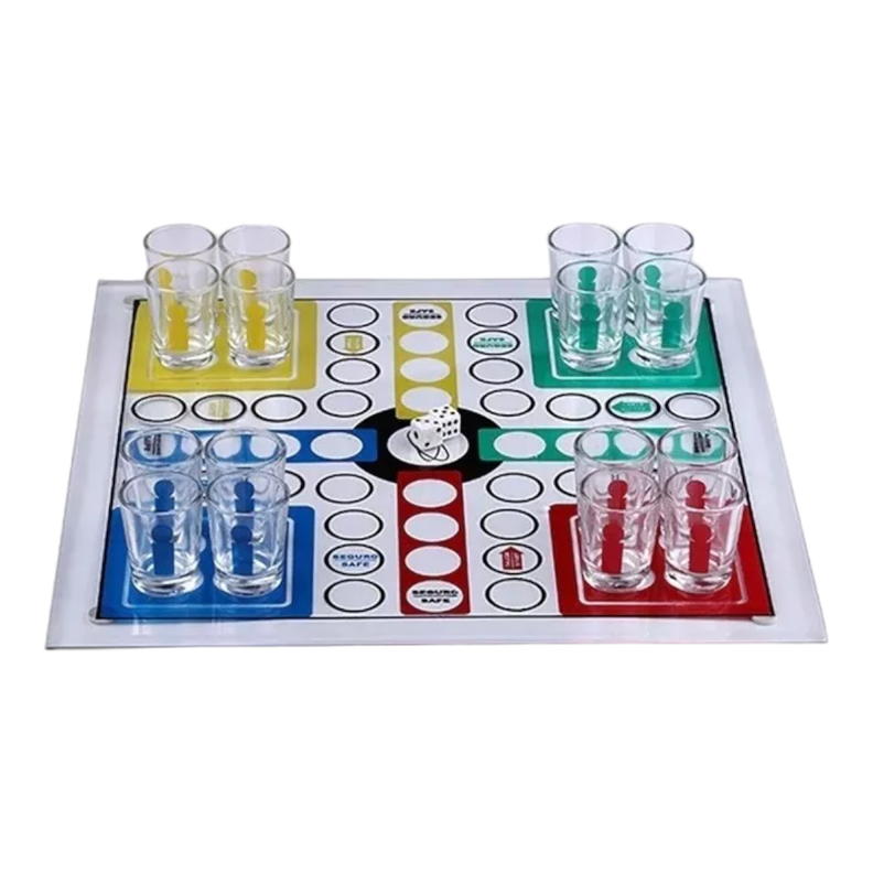 LUDO SHOT VIDRIO JUEGO DE MESA 16 MINI VASOS AR35 -3