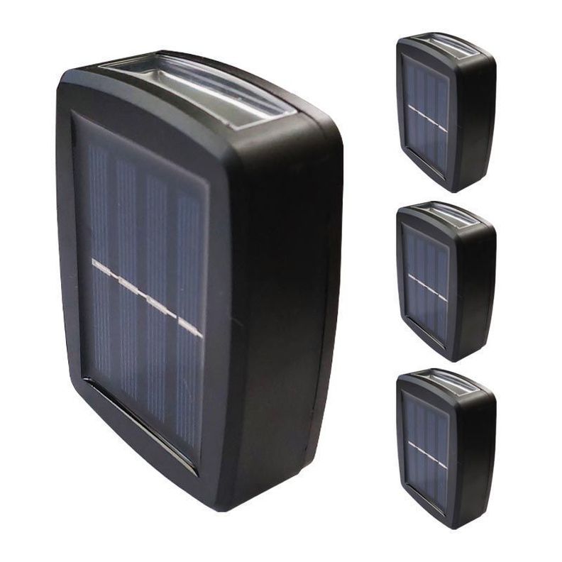 Pack 4 Focos Muro Aplique Led Solar Para Jardín-0
