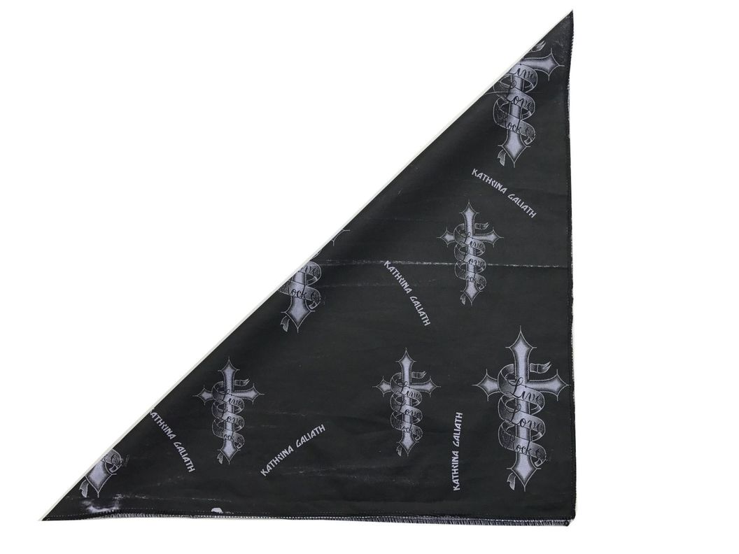 Bandana Negra Estampada Envejecida-1