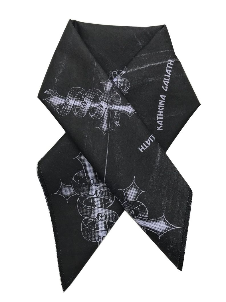 Bandana Negra Estampada Envejecida-2